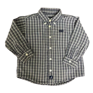 Nautica Dress shirt, 2T , navy blue and white. 100% cotton. Like new